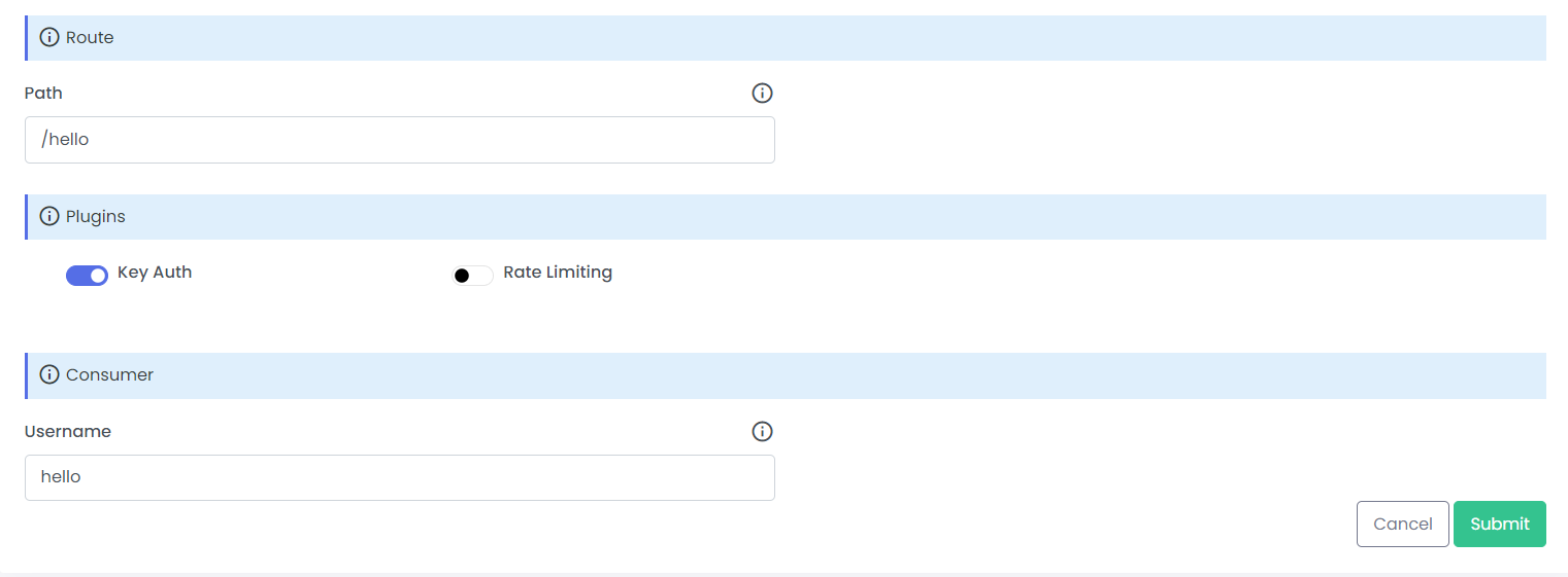 Apply plugin keyauth